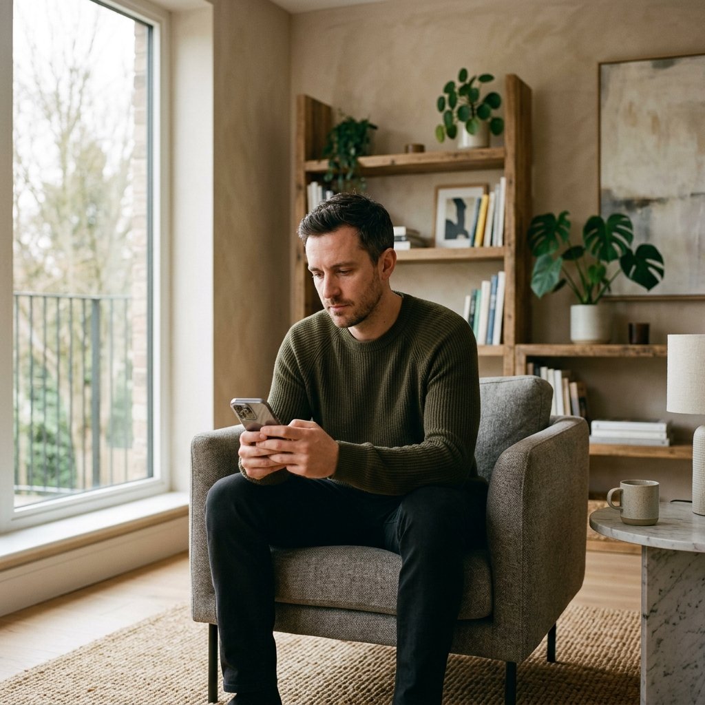 Hombre reflexionando sobre su relación